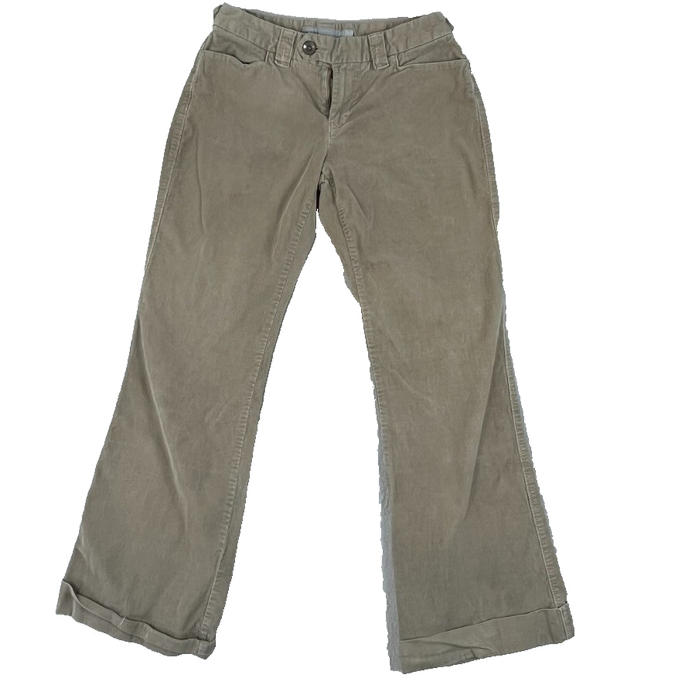 Old Navy Women's Size 8 Mid Rise Corduroy Pants Tan Brown Cotton Blend Y2K